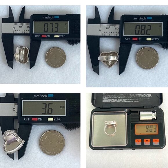 Sterling Silver 925 Cubic Zirconia Polished Modernist Asymmetric Heart Ring 6.75 - Picture 10 of 16